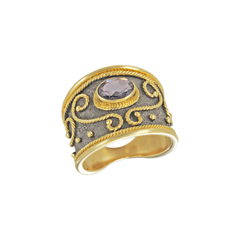 Dark black Byzantine ring 